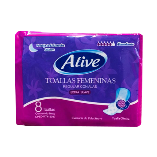 Toallas Alive Noct Abundante 290mm X 8